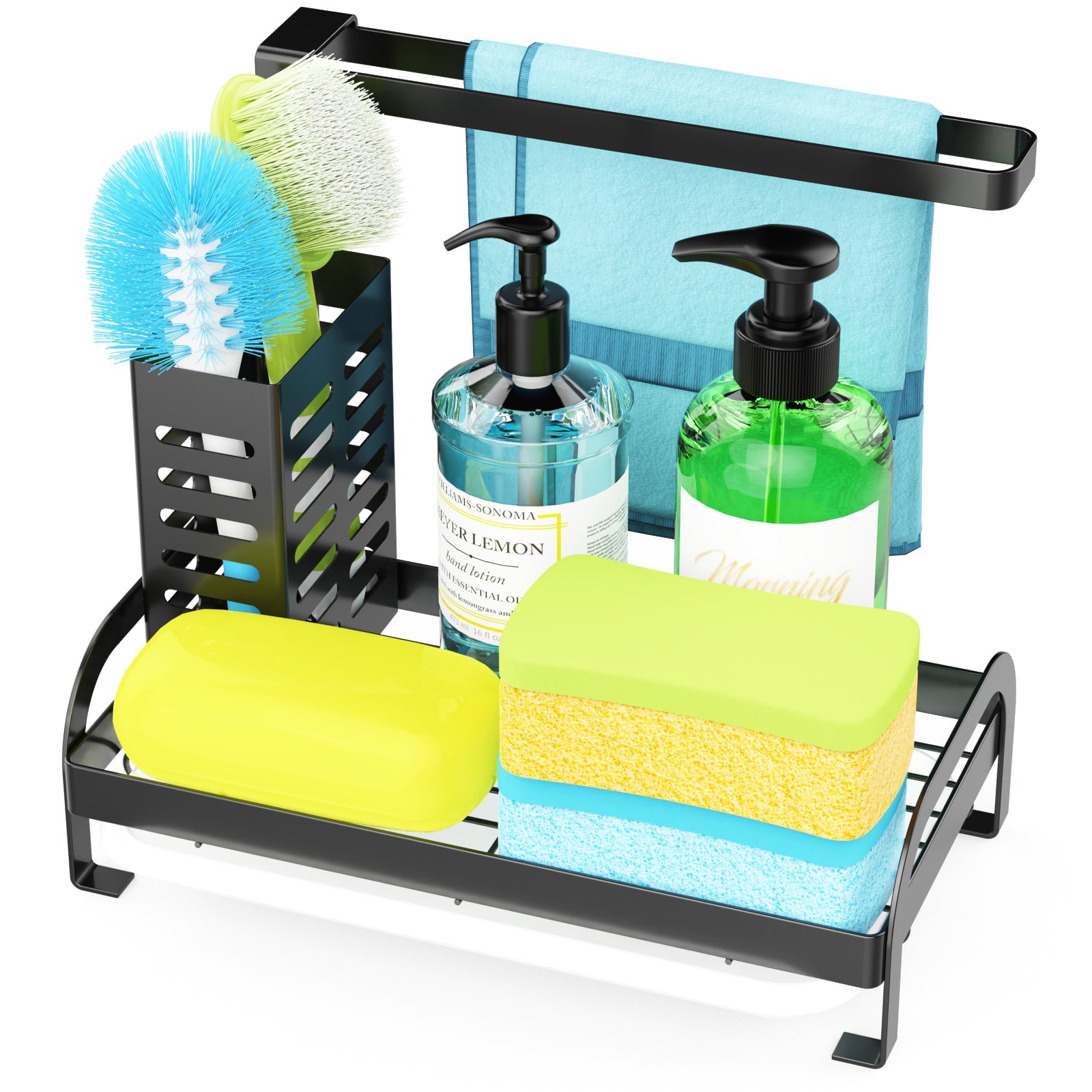 Dish Scrub Brush with Soap Dispenser Holder Dishwashing Removable