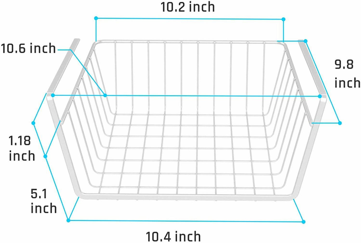 Hanging Under Cabinet Shelf Basket (4 Pack) - HR014 - iSPECLE