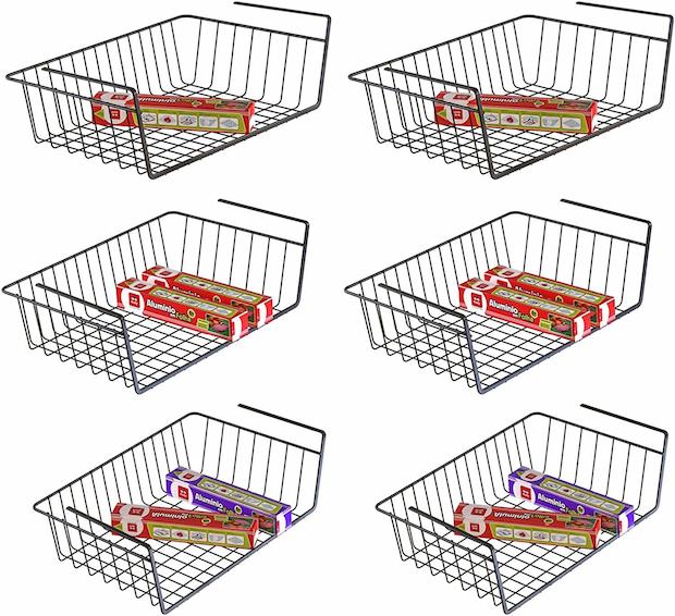 Hanging Under Shelf Storage Basket (6 Pack) - HR026 - iSPECLE