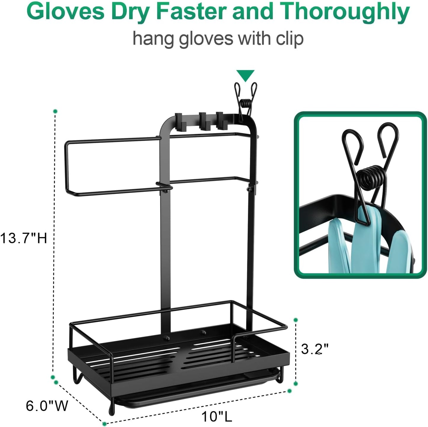 iSPECLE Sink Caddy Sponge Holder, with Removable Drain Tray
