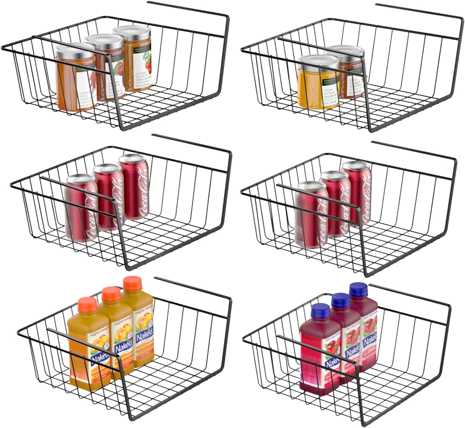 12 Inch Westerly 4 Pack White Under Shelf Wire Basket Hanging Storage –  Home Lot