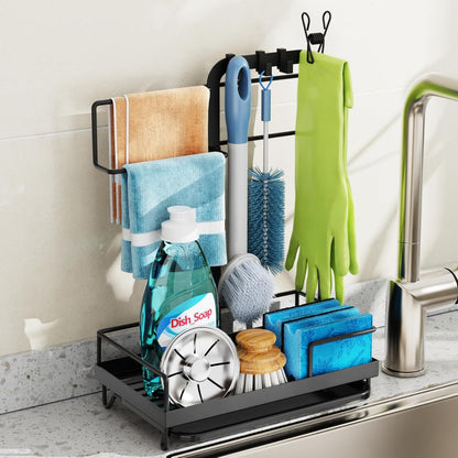 iSPECLE Sink Caddy Sponge Holder, with Removable Drain Tray