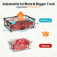 iSPECLE 4 Pack Freezer Organizer Bins for 10 to 20 Cu.Ft Chest Freezer, Adjustable Wire Stackable Storage with Handles, Deep Freeze Organizer for Meat & Vegetables