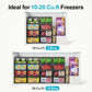 iSPECLE 4 Pack Freezer Organizer Bins for 10 to 20 Cu.Ft Chest Freezer, Adjustable Wire Stackable Storage with Handles, Deep Freeze Organizer for Meat & Vegetables