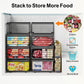 iSPECLE 4 Pack Freezer Organizer Bins for 10 to 20 Cu.Ft Chest Freezer, Adjustable Wire Stackable Storage with Handles, Deep Freeze Organizer for Meat & Vegetables