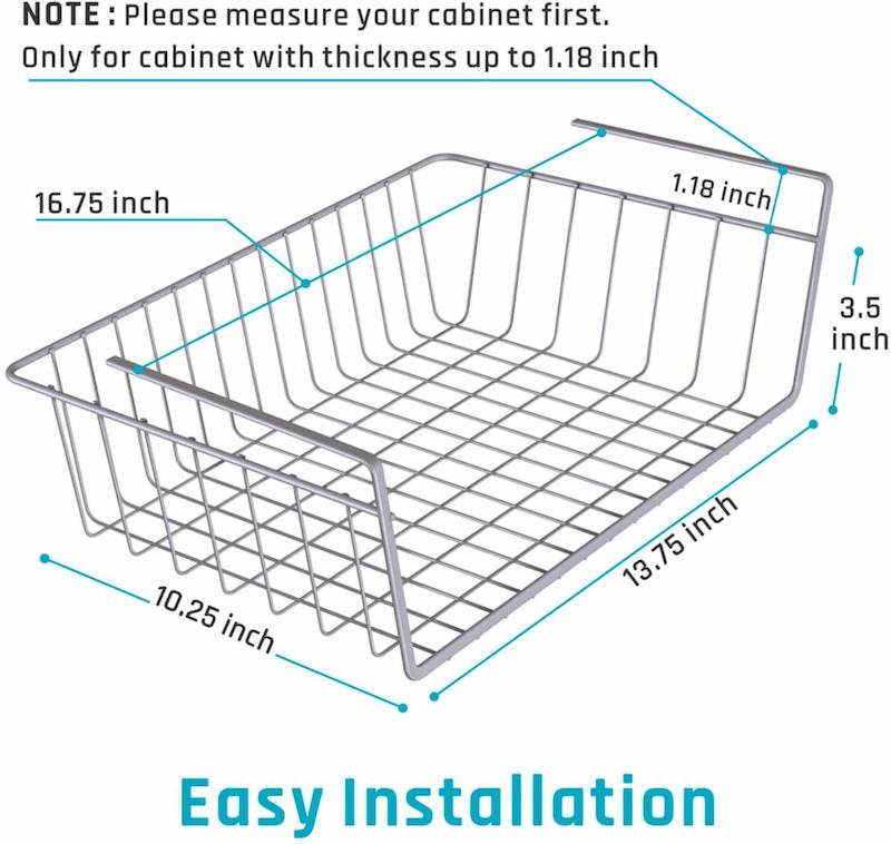 Hanging Under Shelf Storage Basket (6 Pack) - HR026 - iSPECLE