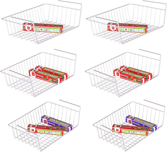 Hanging Under Shelf Storage Basket (6 Pack) - HR026 - iSPECLE