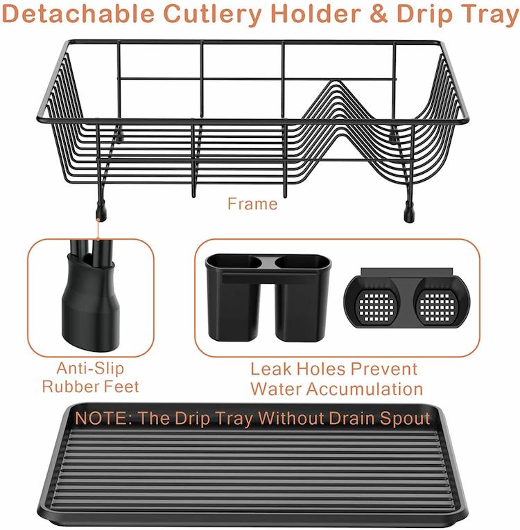 Dish Drying Rack Over the Sink Dish Drainer with Anti-Sliding