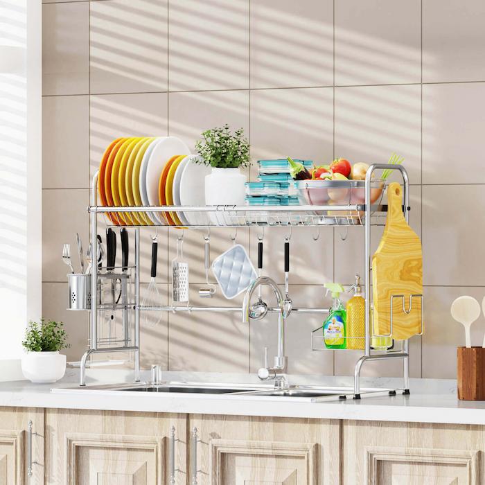 Stainless Steel Over the Sink Dish Rack