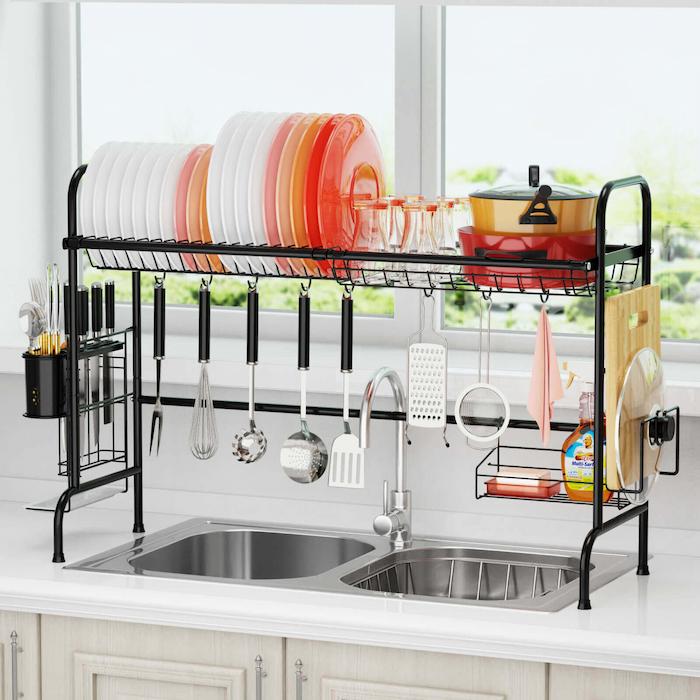 iSPECLE Sink Dish Drying Rack - 3 Sizes Capacity Adjustable Over Sink Dish  Rack(13.5'',15.3'',17''), in Sink Dish Drainer for Kitchen Counter with