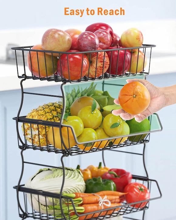 Rolling Stackable Fruit and Vegetable Storage Cart - HT08 - iSPECLE