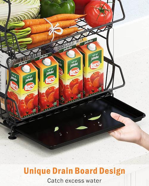 Rolling Stackable Fruit and Vegetable Storage Cart - HT08 - iSPECLE