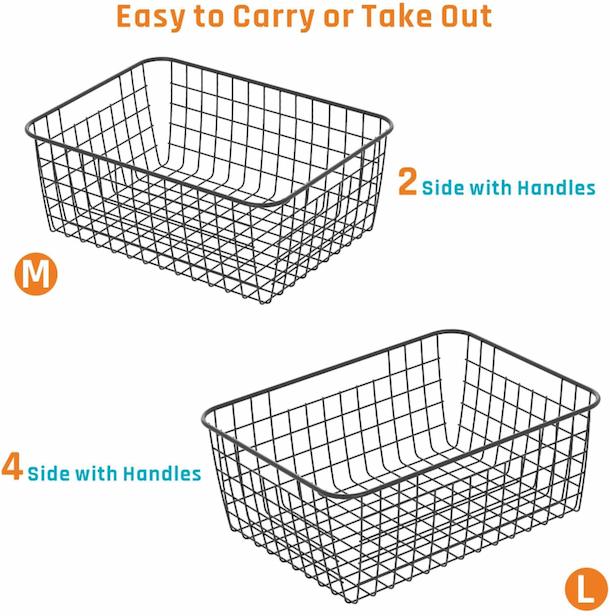 Wire Storage Baskets (2 Large, 2 Medium) - HR044 - iSPECLE